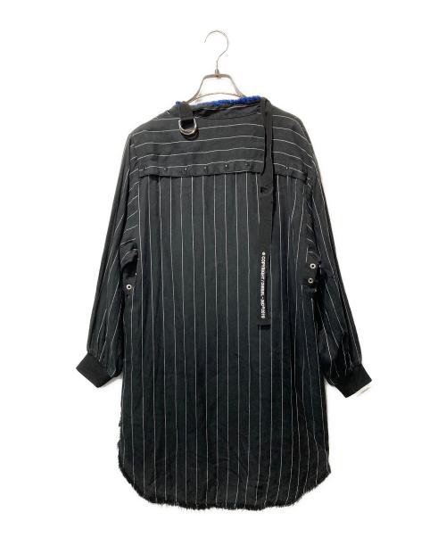 DIESEL（ディーゼル）DIESEL (ディーゼル) ギミックストライプシャツ ブラック サイズ:ＸＳの古着・服飾アイテム