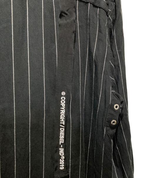DIESEL（ディーゼル）DIESEL (ディーゼル) ギミックストライプシャツ ブラック サイズ:ＸＳの古着・服飾アイテム