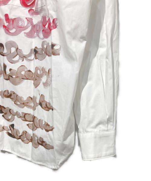 HERALBONY（ヘラルボニー）HERALBONY (ヘラルボニー) バンドカラーシャツ「brown brush-mm2025」 ホワイト サイズ:Lの古着・服飾アイテム