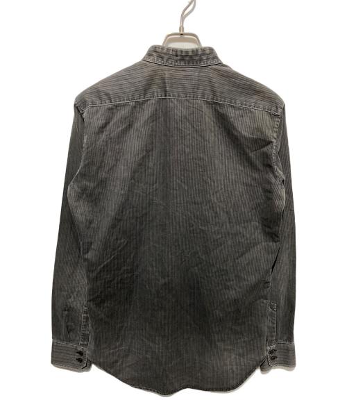 Maison Martin Margiela（メゾンマルタンマルジェラ）Maison Martin Margiela (メゾンマルタンマルジェラ) 比翼ストライプシャツ グレー サイズ:1の古着・服飾アイテム