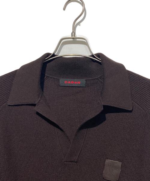 CABAN（キャバン）CABaN (キャバン) コットンカシミヤ ポロスキッパー ダークブラウン サイズ:Mの古着・服飾アイテム