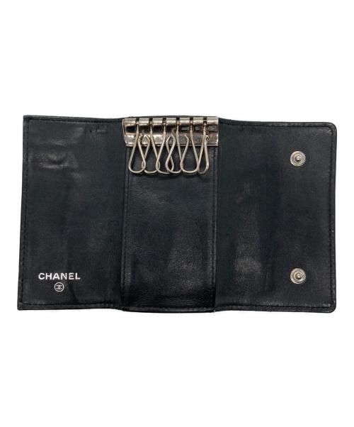 CHANEL（シャネル）CHANEL (シャネル) キャビアスキン6連キーケース ブラックの古着・服飾アイテム