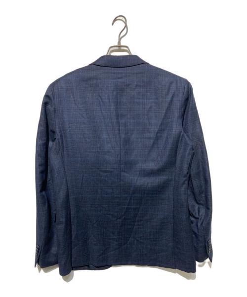 ERMENEGILDO ZEGNA（エルメネジルド・ゼニア）ERMENEGILDO ZEGNA (エルメネジルド・ゼニア) チェックテーラードジャケット ネイビー サイズ:7−48Cの古着・服飾アイテム