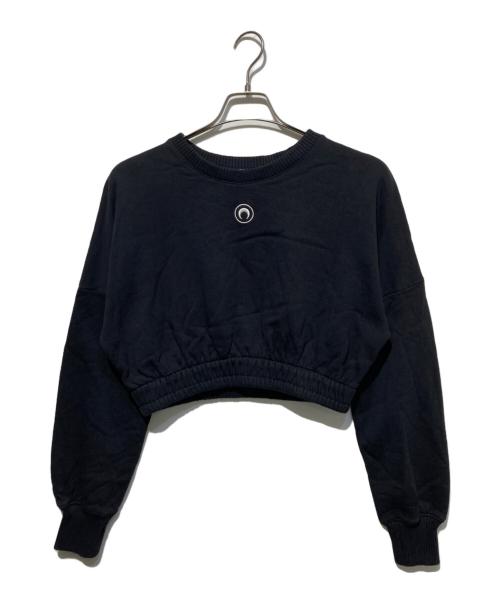 MARINE SERRE（マリーンセル）MARINE SERRE (マリーンセル) Moon Logo Fleece Cropped Sweatshirt ブラック サイズ:Mの古着・服飾アイテム