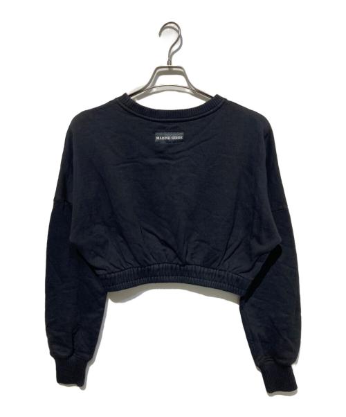 MARINE SERRE（マリーンセル）MARINE SERRE (マリーンセル) Moon Logo Fleece Cropped Sweatshirt ブラック サイズ:Mの古着・服飾アイテム