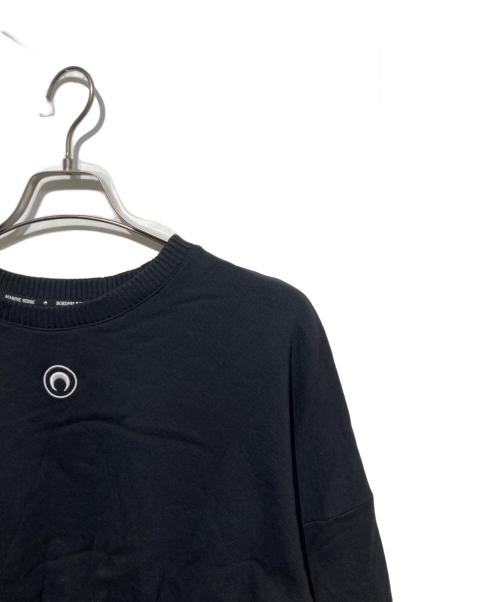 MARINE SERRE（マリーンセル）MARINE SERRE (マリーンセル) Moon Logo Fleece Cropped Sweatshirt ブラック サイズ:Mの古着・服飾アイテム