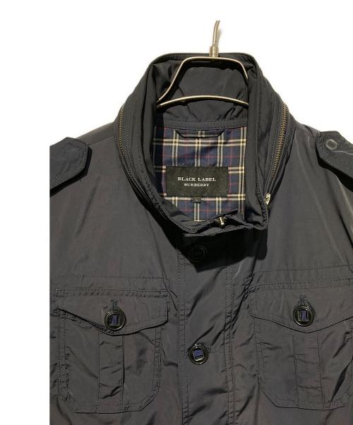 BURBERRY BLACK LABEL（バーバリーブラックレーベル）BURBERRY BLACK LABEL (バーバリーブラックレーベル) ナイロンミリタリージャケット ネイビー サイズ:Lの古着・服飾アイテム