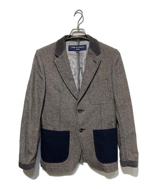 COMME des GARCONS HOMME（コムデギャルソン オム）COMME des GARCONS HOMME (コムデギャルソン オム) 切替テーラードジャケット グレー サイズ:XSの古着・服飾アイテム