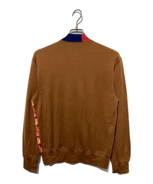 COMME des GARCONS HOMME PLUS（コムデギャルソンオムプリュス）COMME des GARCONS HOMME PLUS (コムデギャルソンオムプリュス) 切替カーディガン ブラウン×レッド サイズ:FREEの古着・服飾アイテム