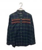 COMME des GARCONS HOMME PLUSコムデギャルソンオムプリュス）の古着「装飾チェックシャツ」｜ネイビー×グリーン