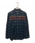 COMME des GARCONS HOMME PLUS（コムデギャルソンオムプリュス）の古着「装飾チェックシャツ」｜ネイビー×グリーン