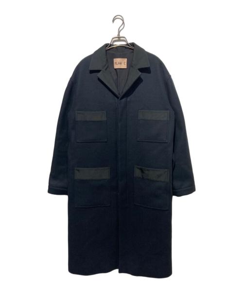 PLAN C（プランシー）PLAN C (プランシー) ツイルウールコート ネイビー サイズ:40の古着・服飾アイテム