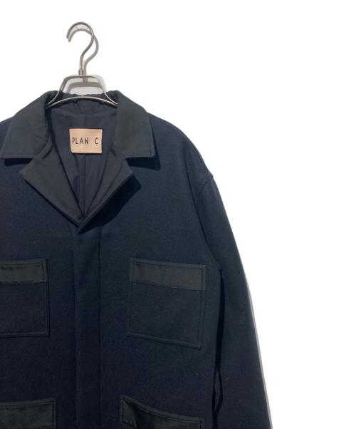 PLAN C（プランシー）PLAN C (プランシー) ツイルウールコート ネイビー サイズ:40の古着・服飾アイテム