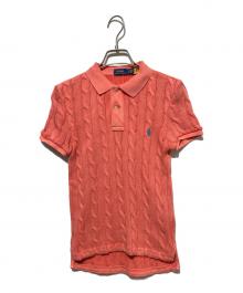 POLO RALPH LAUREN（ポロ・ラルフローレン）の古着「ケーブルニットポロシャツ」｜ピンク