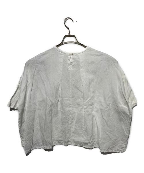 KAGURE（カグレ）kagure (カグレ) リネンクルーネックハーフスリーブ ホワイト サイズ:Freeの古着・服飾アイテム