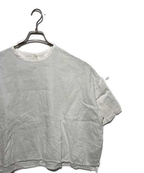 KAGURE（カグレ）kagure (カグレ) リネンクルーネックハーフスリーブ ホワイト サイズ:Freeの古着・服飾アイテム