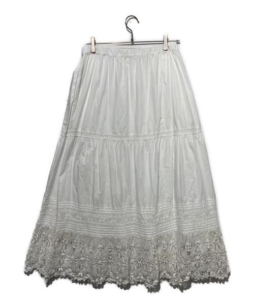 journal standard luxe（ジャーナルスタンダード ラックス）JOURNAL STANDARD LUXE (ジャーナルスタンダード ラックス) ポプリン レーススカート ホワイト サイズ:freeの古着・服飾アイテム