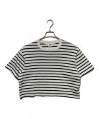 ORCIVALオーシバル）の古着「スクエアネックボーダーTシャツ」｜ホワイト×ブラック
