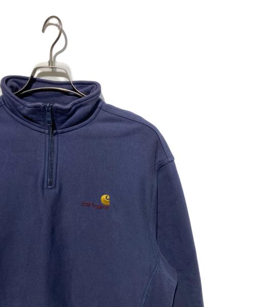 Carhartt WIP（カーハート ワーク イン プログレス）CARHARTT WIP (カーハート ワーク イン プログレス) HALF ZIP AMERICAN SCRIPT SWEAT ネイビー サイズ:Mの古着・服飾アイテム