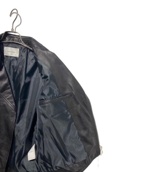 MAISON SPECIAL（メゾンスペシャル）MAISON SPECIAL (メゾンスペシャル) シープレザー ダブルライダース ジャケット ブラックの古着・服飾アイテム