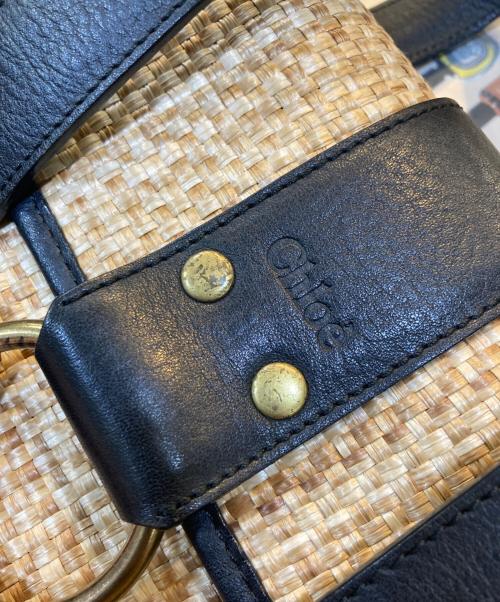 Chloe（クロエ）Chloe (クロエ) カゴバッグ ベージュ×ブラックの古着・服飾アイテム