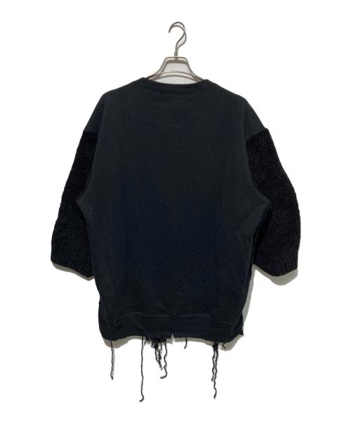 UNDERCOVER（アンダーカバー）UNDERCOVER (アンダーカバー) ダメージ加工ドッキングニット ブラック サイズ:3の古着・服飾アイテム