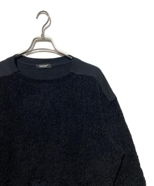 UNDERCOVER（アンダーカバー）UNDERCOVER (アンダーカバー) ダメージ加工ドッキングニット ブラック サイズ:3の古着・服飾アイテム
