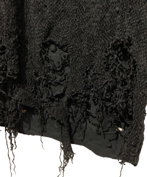 UNDERCOVER（アンダーカバー）UNDERCOVER (アンダーカバー) ダメージ加工ドッキングニット ブラック サイズ:3の古着・服飾アイテム