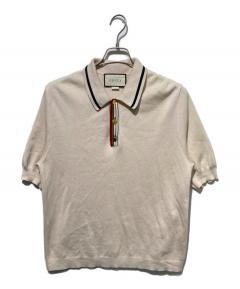 中古・古着通販】GUCCI (グッチ) 刺繍ポロシャツ ネイビー サイズ:M