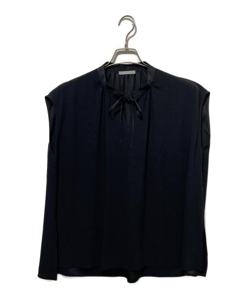 theory luxe（セオリーリュクス）theory luxe (セオリーリュクス) バックサテンナロータイフレンチスリーブブラウス ブラック サイズ:38の古着・服飾アイテム