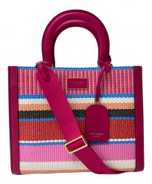 Kate Spade（ケイトスペード）の古着「マンハッタンストライプトート」｜ピンク