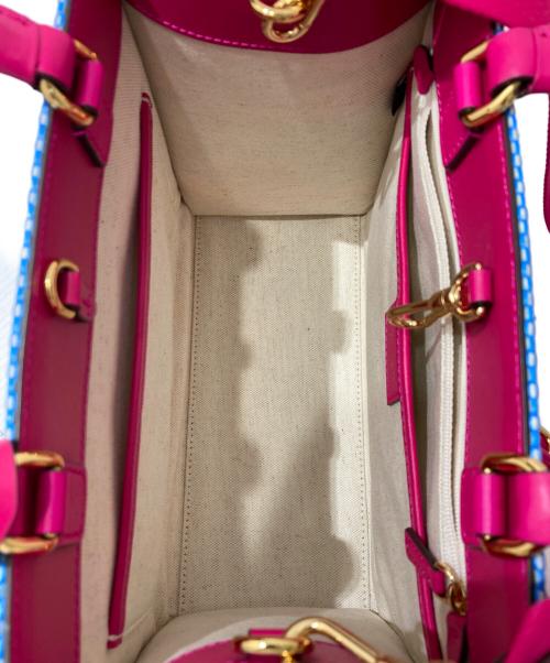 Kate Spade（ケイトスペード）Kate Spade (ケイトスペード) マンハッタンストライプトート ピンクの古着・服飾アイテム