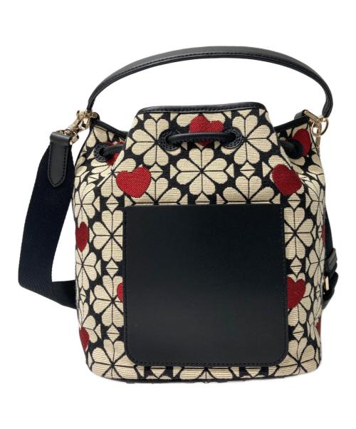 Kate Spade（ケイトスペード）Kate Spade (ケイトスペード) フラワージャガードバッグ レッド×ブラックの古着・服飾アイテム