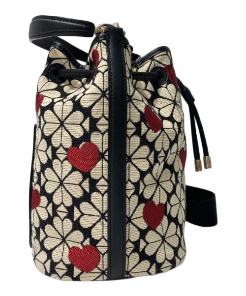 Kate Spade（ケイトスペード）Kate Spade (ケイトスペード) フラワージャガードバッグ レッド×ブラックの古着・服飾アイテム