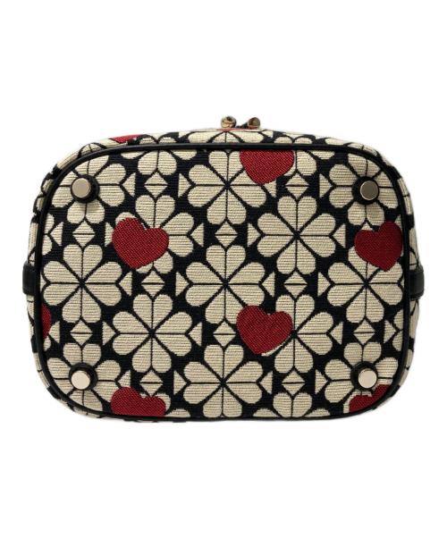 Kate Spade（ケイトスペード）Kate Spade (ケイトスペード) フラワージャガードバッグ レッド×ブラックの古着・服飾アイテム