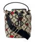 Kate Spade（ケイトスペード）の古着「フラワージャガードバッグ」｜レッド×ブラック