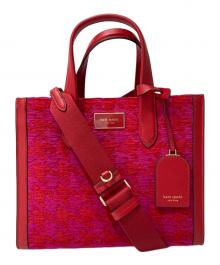 Kate Spade（ケイトスペード）の古着「マンハッタン ハウンドトゥーストート」｜レッド×ピンク