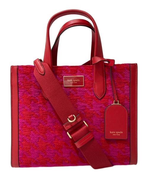 Kate Spade（ケイトスペード）Kate Spade (ケイトスペード) マンハッタン ハウンドトゥーストート レッド×ピンクの古着・服飾アイテム