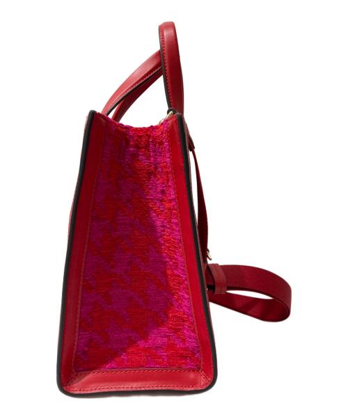 Kate Spade（ケイトスペード）Kate Spade (ケイトスペード) マンハッタン ハウンドトゥーストート レッド×ピンクの古着・服飾アイテム