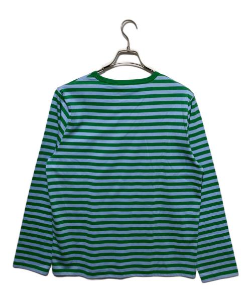 marimekko（マリメッコ）marimekko (マリメッコ) ボーダーカットソー ブルー×グリーン サイズ:Sの古着・服飾アイテム