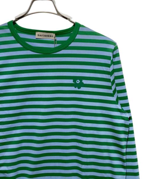 marimekko（マリメッコ）marimekko (マリメッコ) ボーダーカットソー ブルー×グリーン サイズ:Sの古着・服飾アイテム
