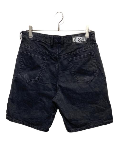 DIESEL（ディーゼル）DIESEL (ディーゼル) ダメージ加工デニムハーフパンツ ブラック サイズ:W28の古着・服飾アイテム
