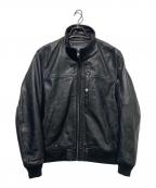 ）の古着「STAND LEATHER MA-1 MOD JACKET」｜ブラック