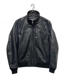 AVIREX（アヴィレックス）の古着「STAND LEATHER MA-1 MOD JACKET」｜ブラック