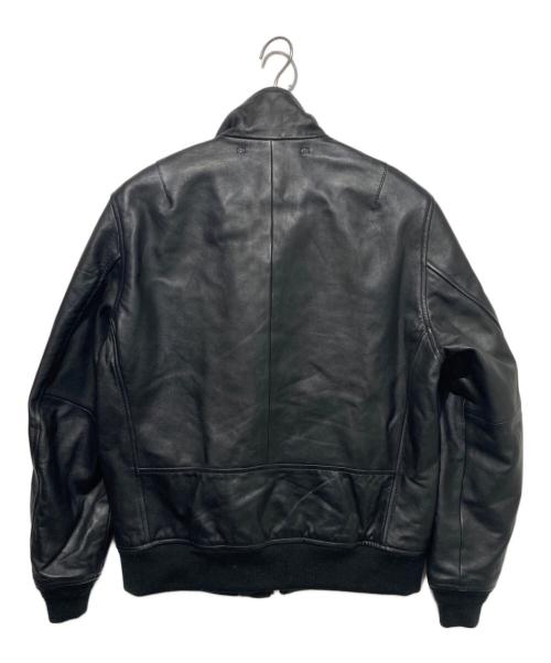 AVIREX（アヴィレックス）AVIREX (アヴィレックス) STAND LEATHER MA-1 MOD JACKET ブラック サイズ:XLの古着・服飾アイテム