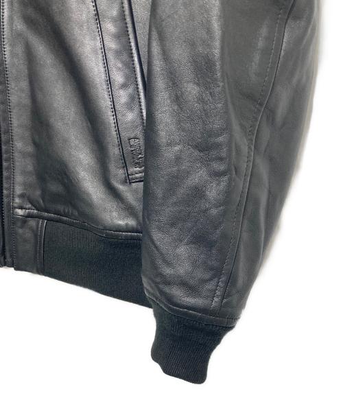 AVIREX（アヴィレックス）AVIREX (アヴィレックス) STAND LEATHER MA-1 MOD JACKET ブラック サイズ:XLの古着・服飾アイテム