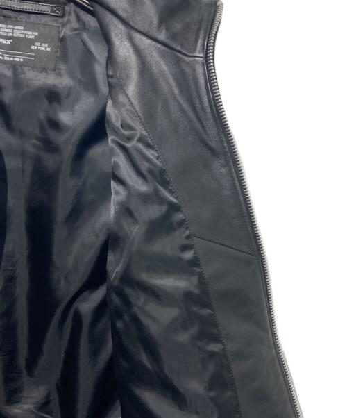 AVIREX（アヴィレックス）AVIREX (アヴィレックス) STAND LEATHER MA-1 MOD JACKET ブラック サイズ:XLの古着・服飾アイテム