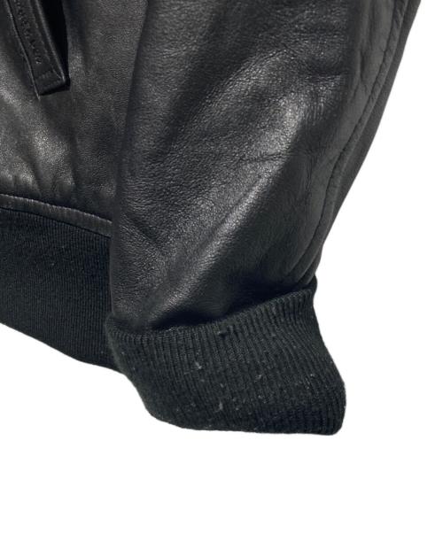 AVIREX（アヴィレックス）AVIREX (アヴィレックス) STAND LEATHER MA-1 MOD JACKET ブラック サイズ:XLの古着・服飾アイテム