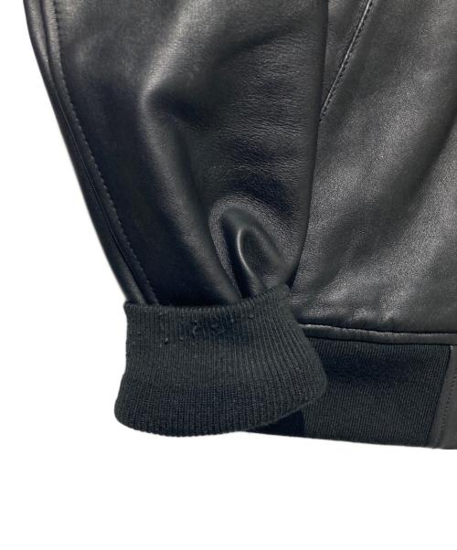 AVIREX（アヴィレックス）AVIREX (アヴィレックス) STAND LEATHER MA-1 MOD JACKET ブラック サイズ:XLの古着・服飾アイテム