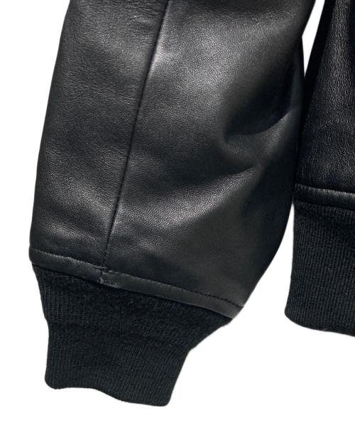 AVIREX（アヴィレックス）AVIREX (アヴィレックス) STAND LEATHER MA-1 MOD JACKET ブラック サイズ:XLの古着・服飾アイテム
